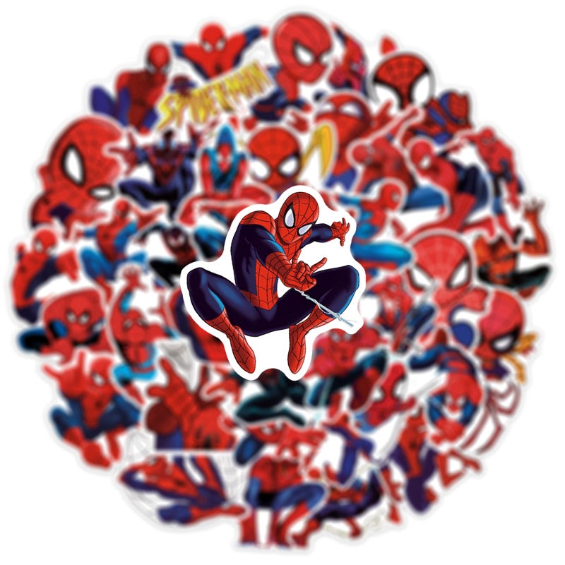 YONGAI 50Pcs Spiderman Sticker for Kids, Cool Superhero Cartoon Waterproof Vinyl Decal for Teen Girl Water Bottle Skateboard Notebook Phone Guitar Bike (Spider) - Image 4